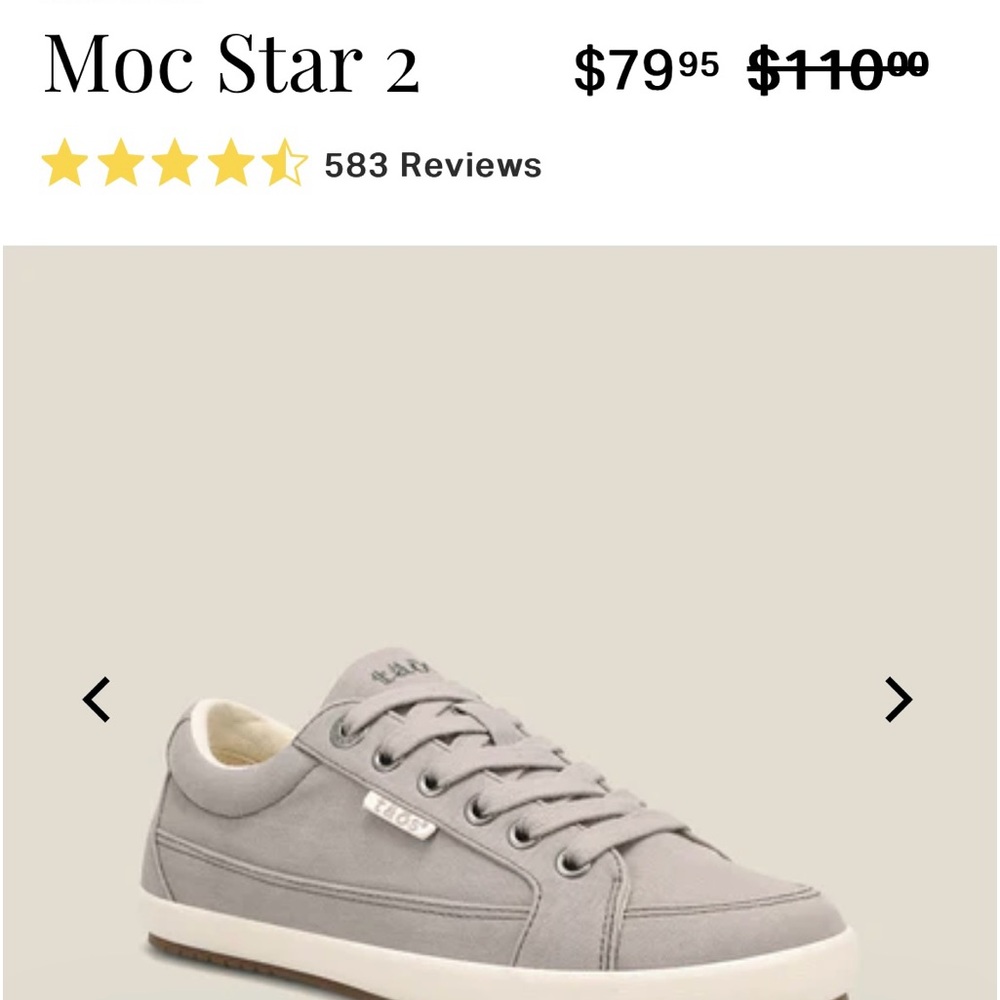 Taos sneakers. Brand new.  Never worn. Gray and canvas Size 9